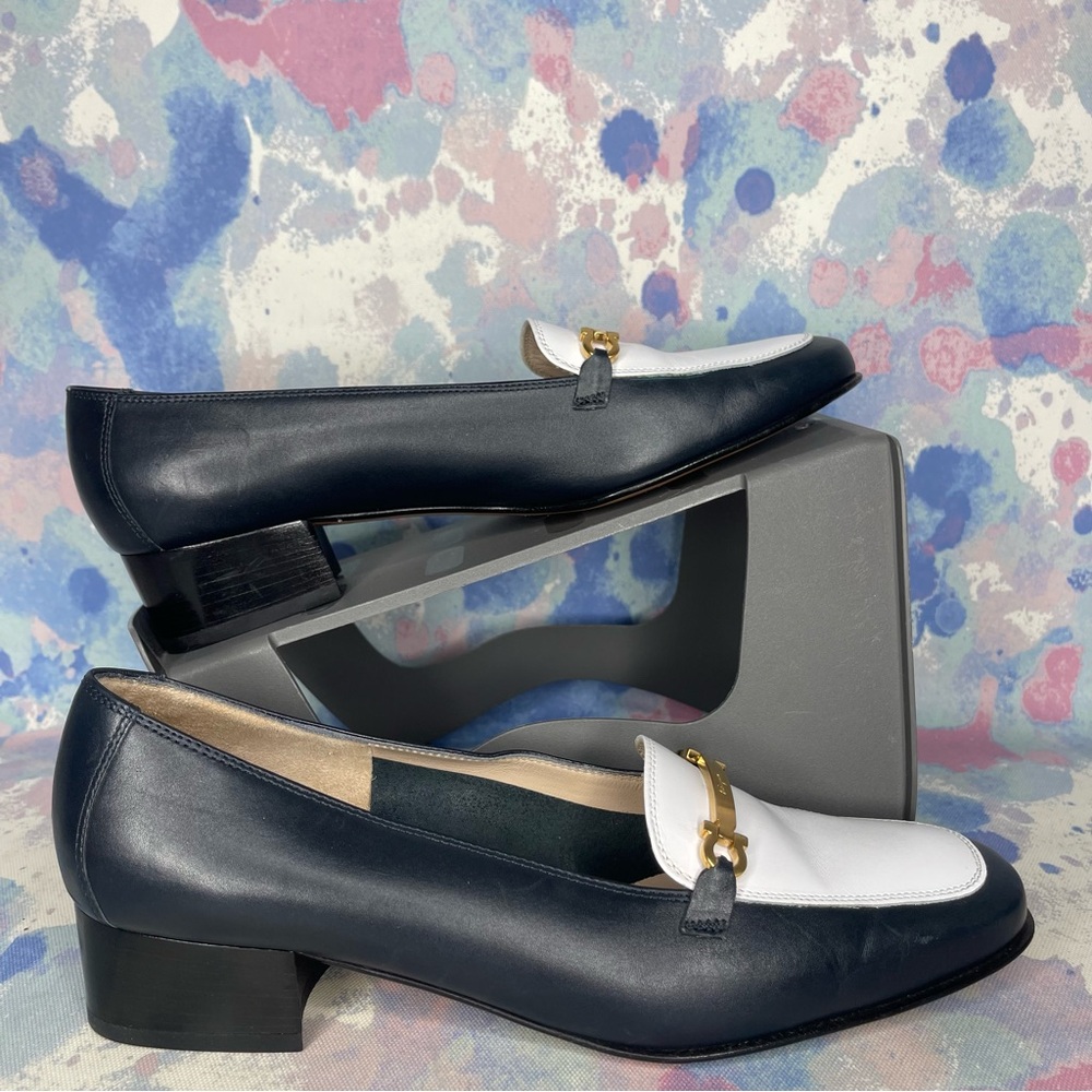 Salvatore Ferragamo Leather Heel Loafer Slip On Shoes Women’s Size 7